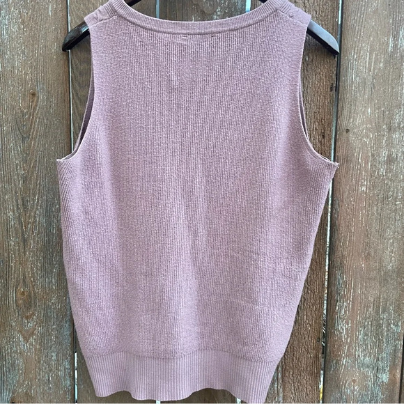 VILA MILANO Women’s Dusty Pink V Neck Sweater Vest Knit Size Large - Picture 8 of 8